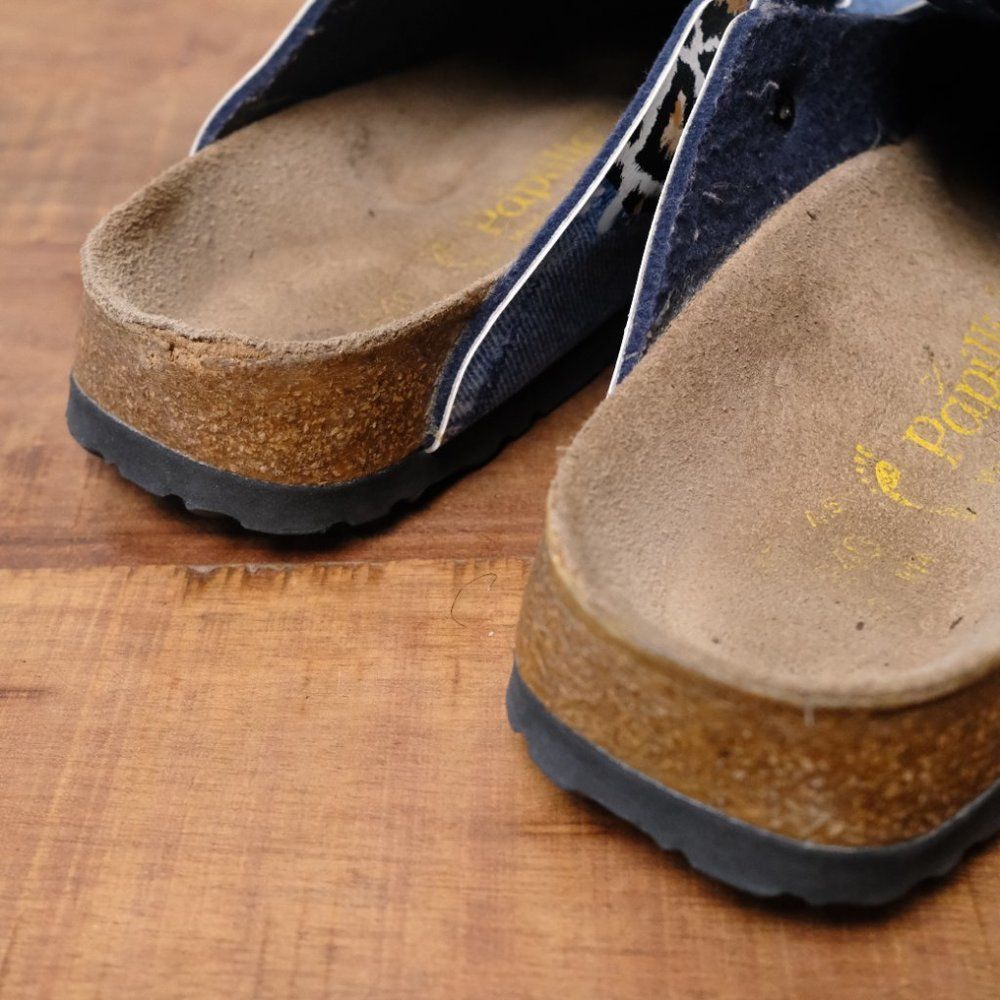 Papillio Women's Blue and Leopard Print Clogs - Picture 5 of 8